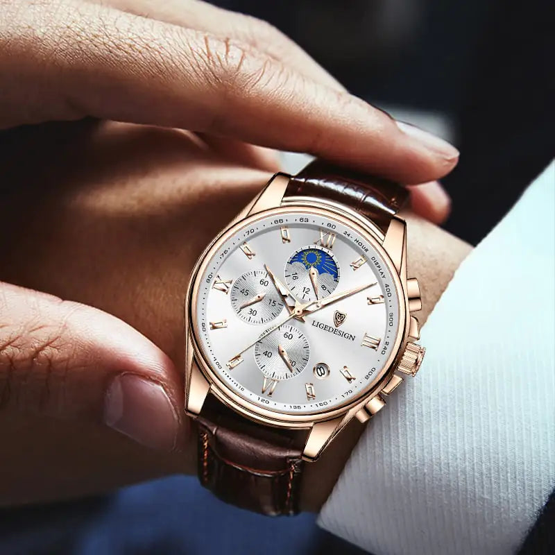 Three-Eye Six-Pin Sports Waterproof Watch