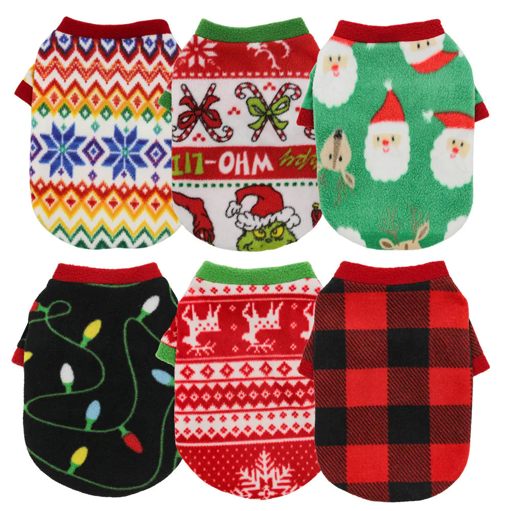 Warm Fleece Christmas Dog Clothes