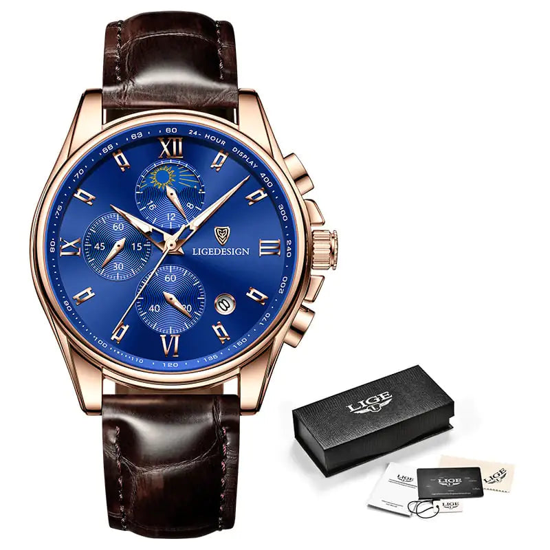 Three-Eye Six-Pin Sports Waterproof Watch