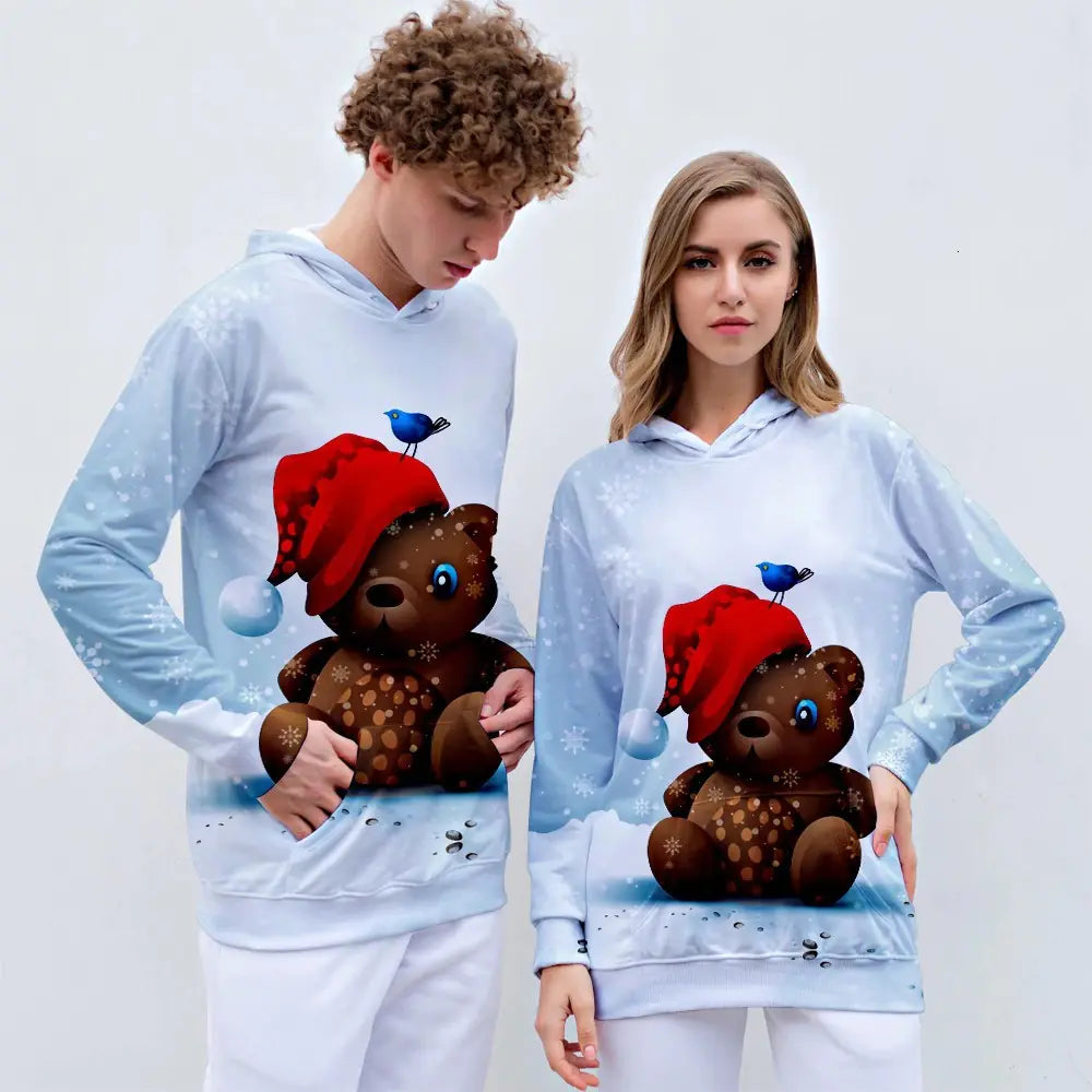Christmas Hoodie with 3D Digital Print for Men and Women