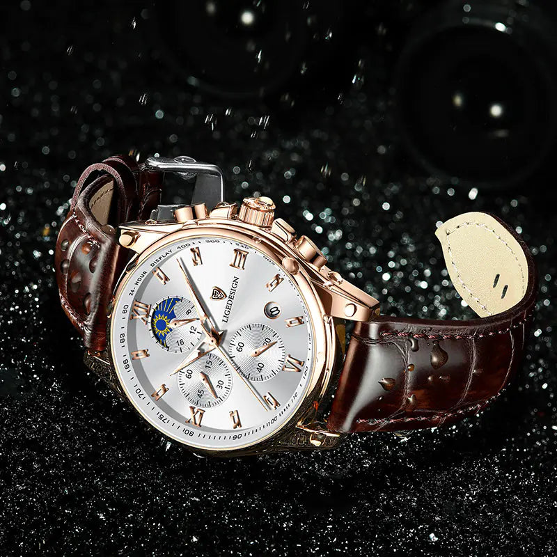 Three-Eye Six-Pin Sports Waterproof Watch